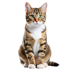 Obraz premium Cat sitting isolated on transparent background 