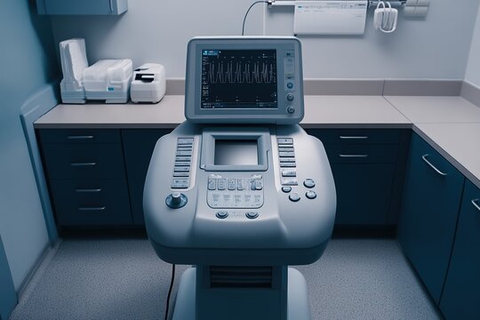 Medical Ultrasound Machine In Modern Clinic Room - Powered by Adobe
