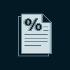 Line Finance document icon isolated on black background. Paper bank document for invoice or bill concept. Flat filled outline style with shadow. Vector