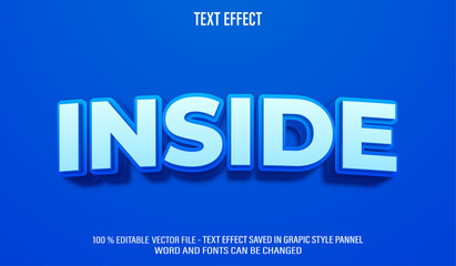 Blue Inside 3d editable text effect style