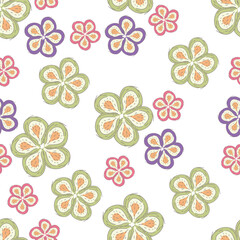 Vintage seamless floral pattern. Ditsy style background of small flowers. Ditsy floral over light yellow background. Small flower pattern for fashion, wrapping, printing on fabrics and surface