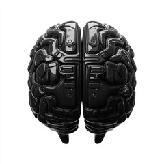 Brain Icon in 3D Style Isolated on White Background.