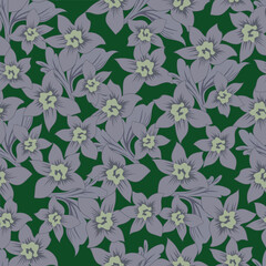 Vintage seamless floral pattern. Ditsy style background of small flowers. Ditsy floral over light yellow background. Small flower pattern for fashion, wrapping, printing on fabrics and surface