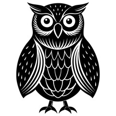 Black Owl Silhouette Vector Illustration - Minimalist Wildlife Design