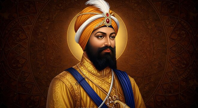 Guru Gobind Singh Ji Painting which is also Known as Tenth Sikh Guru of Ten Guru's