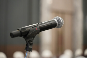 Microphone close up on stage for Organizing training seminars.