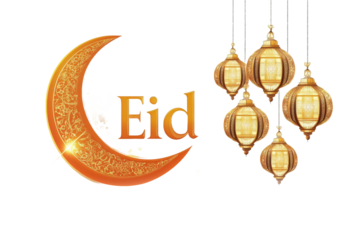 Crescent moon lantern Ramadan Kareem design illustration with beautiful golden stars