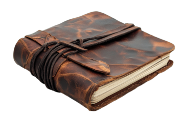 Handmade leather bound journal with vintage design