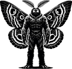 Mothman vector black silhouette cricut design for T-Shirt