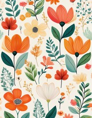 Spring Summer Floral Wallpaper Pattern