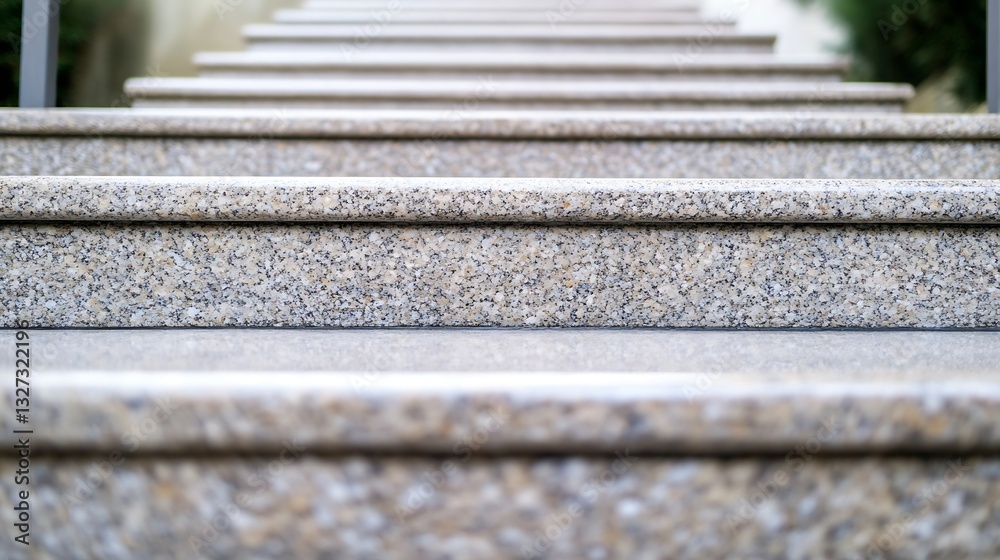 Poster closeup view of sturdy stone steps leading upward in a modern outdoor setting : generative ai