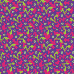 Fototapeta premium Exotic hand drawn flowers, seamless patterns with floral for fabric, textiles, clothing, wrapping paper, cover, banner, home decor, abstract backgrounds. Vector illustration