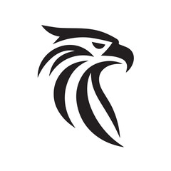 Tribal Eagle Silhouette Bold Black and White Vector Logo

