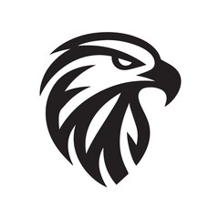 Tribal Eagle Silhouette Bold Black and White Vector Logo

