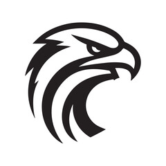 Naklejka premium Tribal Eagle Silhouette Bold Black and White Vector Logo