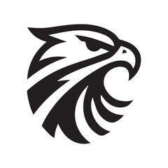 Obraz premium Tribal Eagle Silhouette Bold Black and White Vector Logo