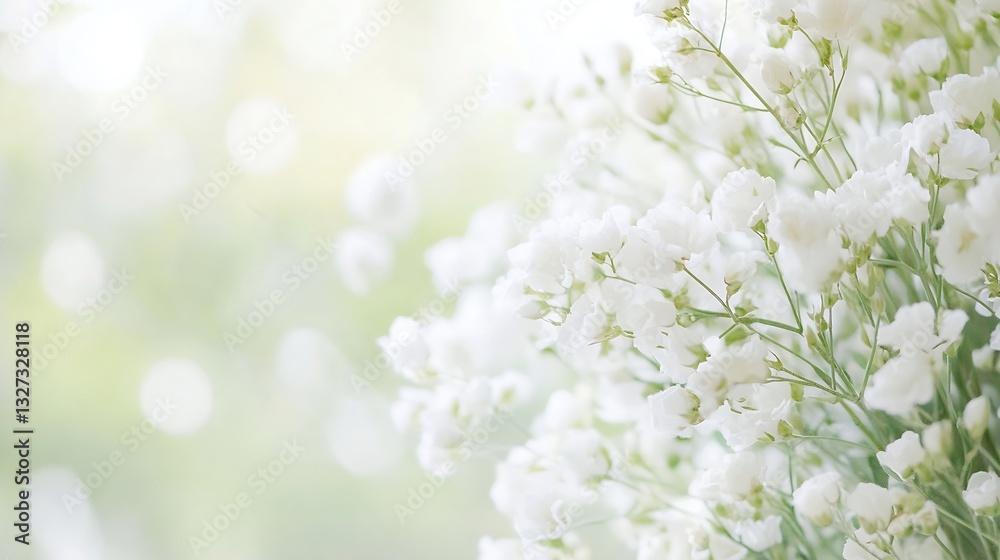 Aufkleber delicate view of a cluster of white flowers softly blooming in a serene natural environment : genera
