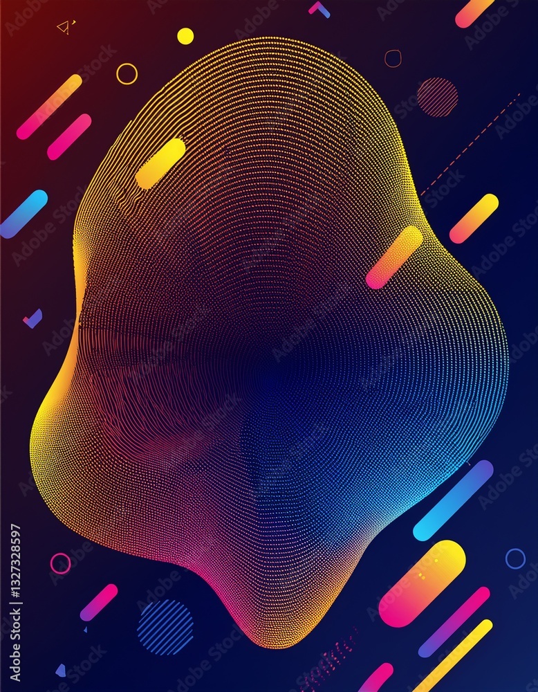 Poster colorful fluid background dynamic textured geometric element. modern gradient light vector illustrat