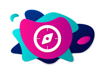 Color Compass icon isolated on white background. Windrose navigation symbol. Wind rose sign. Abstract banner with liquid shapes. Vector