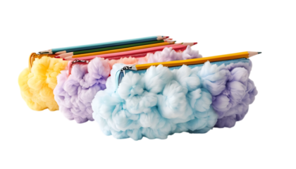  Colorful fluffy cloud pencil cases png
