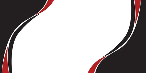 Abstract red waves are flowing on black and white background. red line background curve element. Suit for business, cover, header, wallpaper background