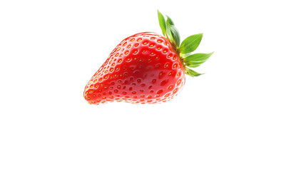 Isolated vibrant strawberry against a stark white backdrop showcasing freshness
