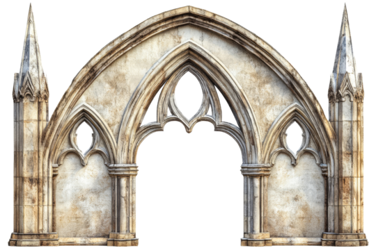 Gothic archway design with transparent background - Powered by Adobe