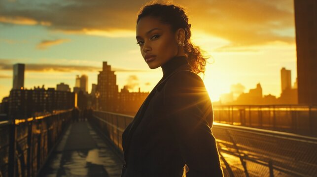 a dynamic tailored look with a woman in a tailored coat