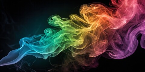 Fototapeta premium Colorful Smoke Stream Abstract, Background, Art
