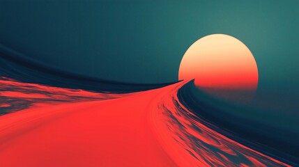 an optimistic abstract design of upward red arcs