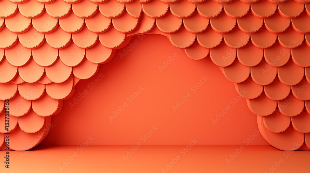 Poster coral scale pattern background arch