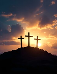 Golgotha at Dusk - A Vision of Sacrifice and Grace