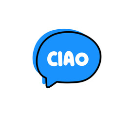 Ciao. Badge, icon, logo vector design illustration on white background