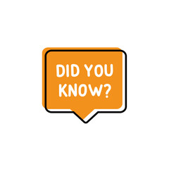 Did You Know? Badge, icon, logo vector design illustration on white background