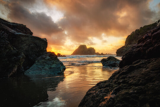 Dramatic Sunset at the Beach
