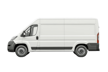 Delivery van parked on an urban street in the afternoon