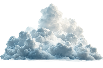 Soft billowing clouds against a transparent backdrop