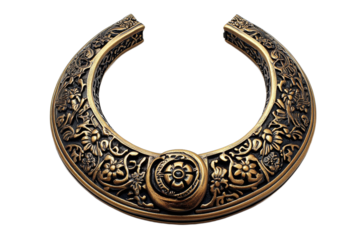 Ornate jewelry piece with floral design and engravings