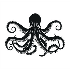 Octopus logo. Isolated octopus on white background