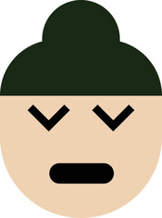 Sad Cartoon Character With Beanie Hat