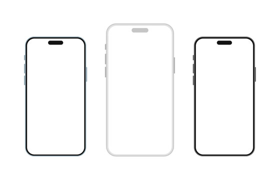 Apple iPhone 16 Pro Max smartphone device mockup template. vector illustration.