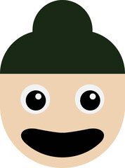 Happy Cartoon Character With Beanie Hat