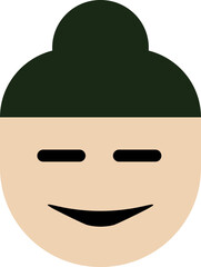 Happy Cartoon Character With Beanie Hat