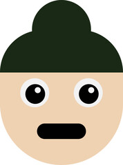 Sad Cartoon Character With Beanie Hat