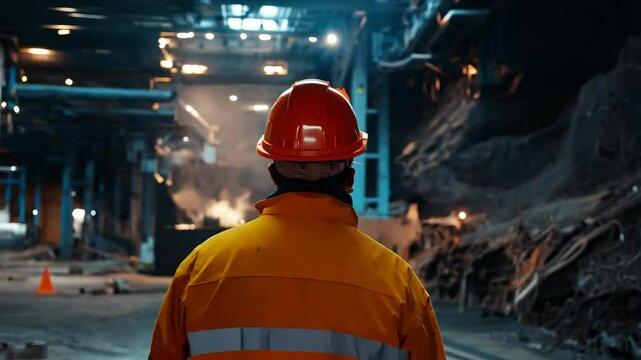 A mining engineer performs a thorough safety check at the extraction site, assessing structural integrity and ensuring machinery is in good working order before continuing with excavation
