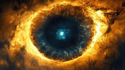 Cosmic Eye Nebula, celestial, swirling gases, interstellar dust, science, space exploration, abstract art, background, digital art