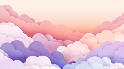 A Dreamy Sky of Colors: The image transports us to a dreamscape, featuring a sky adorned with layered clouds in soft, pastel hues, invoking a sense of peace and wonder.