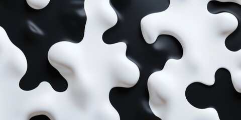 Obraz premium Abstract Black and White Fluid Shapes on a Modern Background