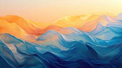 Abstract Fluid Landscape with Soft Waves and Gentle Color Gradients