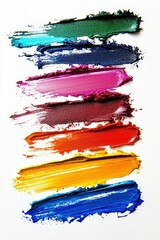 Eye shadows in all the colors of the rainbow. Selective focus.